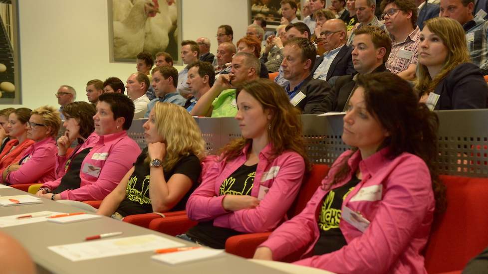 De roze bloesjes van de mmmEggies waren overal aanwezig op het symposium. Zie vierden 's ochtends met een ontbijtsessie het 1-jarig bestaan.