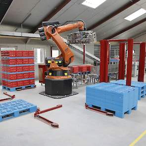 Lagerweij koos ook voor de volautomatische cobot palletizer voor de eieren  „Dankzij de cobot kan ik sneller werken en voorkom ik rugklachten. Doordat wij de eieren sorteren op gewicht voor ons eigen pakstation kan deze robot plastic en karton trays gelij