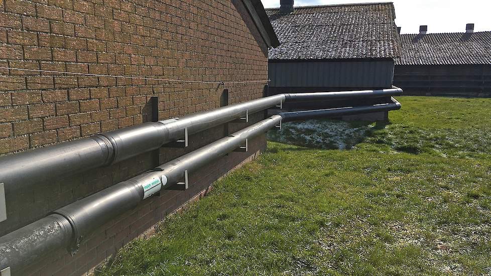 Rona installeerde de CV-verwarmingsbuizen naar de Multiheat heaters in de stal bovengronds. „Wanneer er een storing is, kun je dat makkelijker verhelpen dan wanneer de buizen onder de grond zouden liggen.”