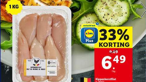 Stuntprijzen voor kipfilets in Vlaamse supermarkt terwijl vleeskuikennoteringen recordniveaus bereiken